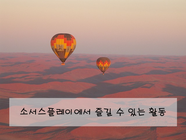 소서스플레이에서 즐길 수 있는 활동